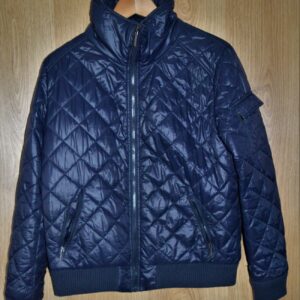 Women’s FRENCH CONNECTION Navy Blue Diamond Pattern Quilted Jacket – Size Large