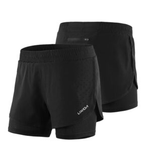 Women Running Shorts Quick Dry Breathable with Longer Liner for Sports M S G1Y9