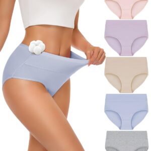 SIMIYA Cotton Underwear Women, High Waisted Knickers for Women Multipack