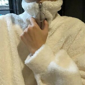 Lady Fluffy Fleece Pullover Sweatshirts Hoodies Jumper Loose Warmer Casual Tops