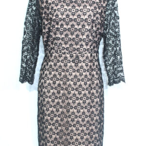Gok Wan Dress Size 12 Black Floral Lace Funeral 3/4 Sleeves Pencil Womens