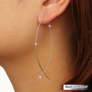 Women’s Silver Plated Charm Long Chain Ear Stud Drop Dangle Lightweight Earrings