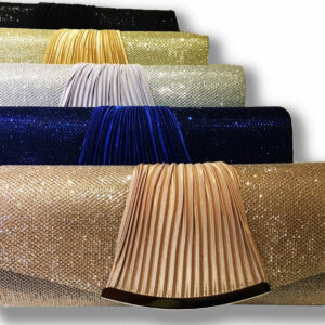 Clearance Ladies Evening Party HANDBAG Pleated Silk Wedding Design Prom Night