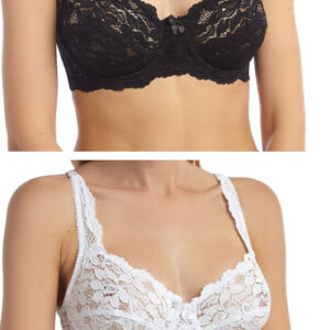 Ladies Full Cup Lace Underwired Everyday Stretch Floral non padded Bra Lingerie