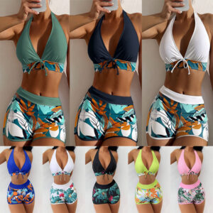 Women Bikini Swimsuit Set Wire-free Surfing Bathing Suit Ladies Push Up Swimwear