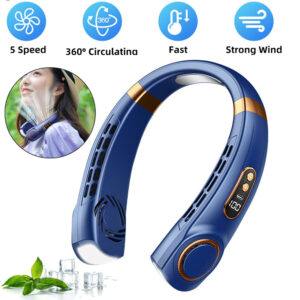Portable Neck Fan,Bladeless Neck Fan,USB Rechargeable Personal Fan for Women