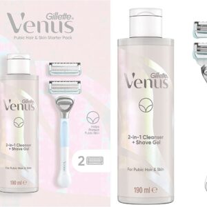 Gillette Venus for Pubic Hair & Skin Women’s Razor, 2 Blade Refills and 2in1…