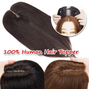 Women Hair Topper Clip In Real Human Hair Piece Top Toupee for Thinning Hair Wig