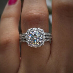 Women 925 Silver Filled Ring Charm Round Cut Cubic Zircon Wedding Gift Sz 6-10