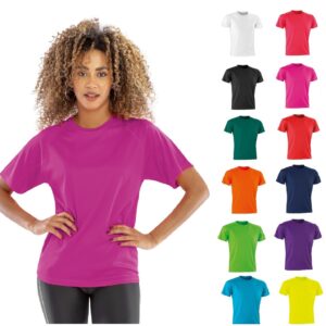Ladies Air Cool Quick Dry Performance T Shirt Plain Short Sleeve Tee Running Top