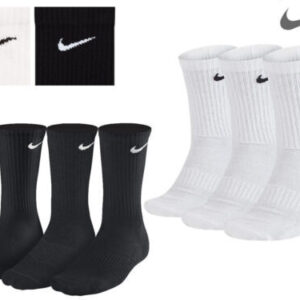 Nike 3 Pairs Socks Mens Womens Crew Everyday Sports Socks Cotton