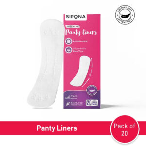 Sirona 100% Organic Cotton Daily Wear Panty Liners for Women,Ultra Thin (20 Pcs)