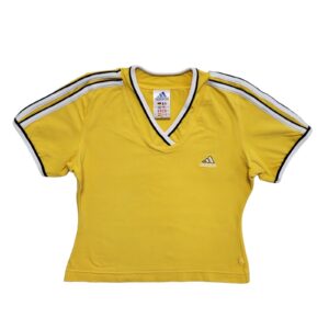 Adidas Vintage Y2k Yellow Round Neck T-Shirt Uk Women’s Size Medium