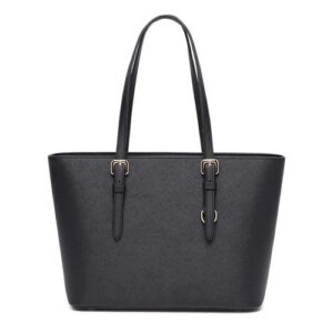Women Black Large Tote Bag for Laptop Travel Shoulder School Tote Bag Handbag