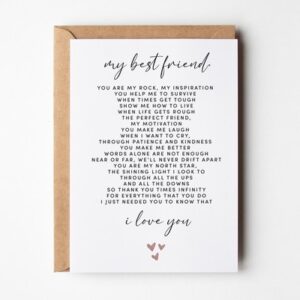 Best Friend Poem Friendship Birthday Card Love Greetings Cards For Bestie Her