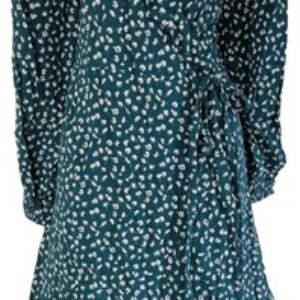 Womens Joe Browns Forest Green Floral Ruffle Long Sleeve Wrap Midi Dress 14 New.