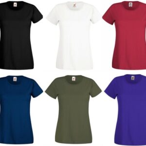 Womens Ladies T-shirt Soft Style Plain Crew Neck T-Shirt Cotton Tee Cotton Top p