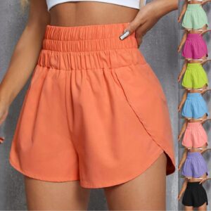 Women Quick Dry Shorts Athletic Workout Shorts Elastic High Waist Running Yoga