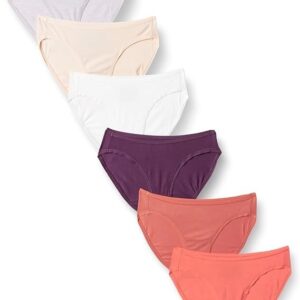 Women’s Cotton Knickers Bikini Briefs 6 Pack UK 12 Neutral Colours Multipack