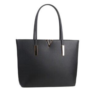 Black Tote Bag for Women Large Shoulder Bag Handbag Faux Leather Top Handles Bag