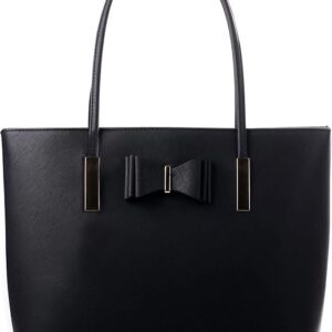 Black Bags for Women Large  Faux Leather Tote Bag Ladies Handbag For School
