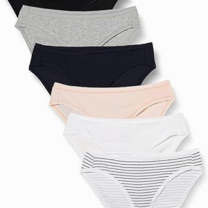 Women’s Cotton Knickers Bikini Briefs 6 Pack UK 14 Neutral Colours Multipack