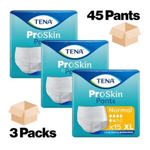 TENA Proskin Pants Normal Extra Large – 3 Packs of 15 (45) Incontinence Pants XL