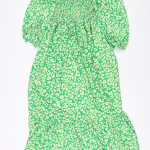 New Look Green Animal Print Maternity Dress 10