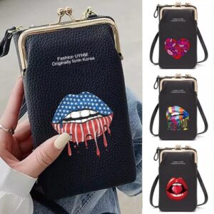 Printed Pouch Mobile Phone Bags Leather Handbags Crossbody Purse Wallet UK