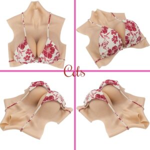 Realistic Silicone Breast Forms B-H Cup Breast Plate Fake Boobs For Crossdresser