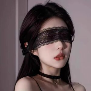 Women Black Lace Eye Mask Hollow Out Blindfold Cosplay Costume Party Accessory