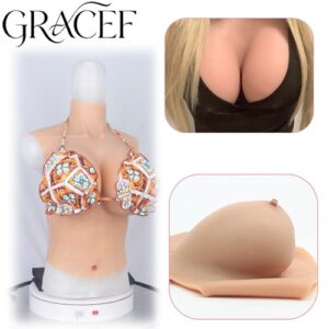 Realistic Silicone Breast Forms B-H Cup Breast Plate Fake Boobs For Crossdresser