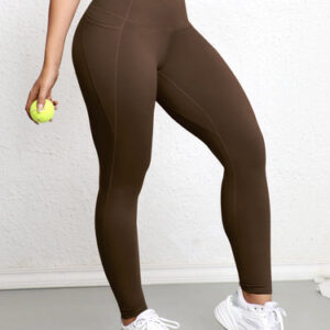 Womens High Waist Pocket Gym Leggings Butt Lift Yoga Running Fitness Trousers UK