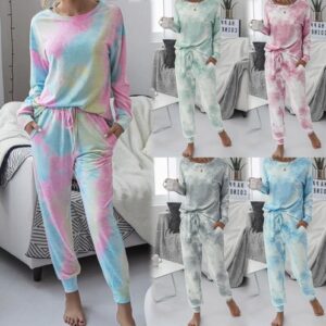Womens Ladies Tie Dye Trousers Elastic Jogging Joggers Pant Tracksuit Bottoms uk