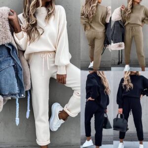 Womens Tracksuits Set Sweatshirt Tops + Pants Suit Casual Jogging Lounge Wear UK