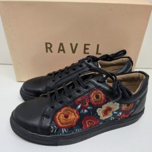 Ravel Ladies Black Leather Womens Trainers Shoes Casual New RRP £78 UK Size 5