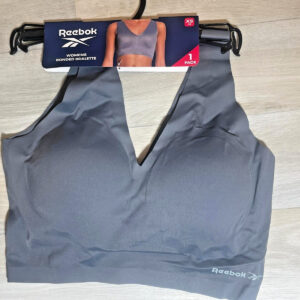 Reebok Sports Women Bonded Bralette Amina Bra Cold Grey and Black   XS,S,M,L