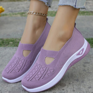 WOMENS LADIES SLIP ON SOCK WEDGE SNEAKERS CLASSIC JOGGING PUMPS SHOES TRAINERS