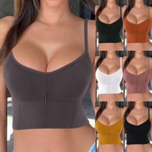 Ladies Yoga Sports Bra Stretch Bralette Camisole Padded Crop Top Vest Shapewear