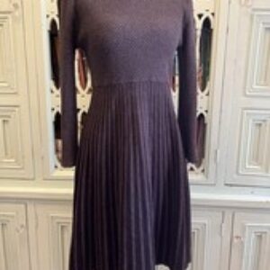 Calvin Klein Womens Medium Gray Acrylic Blend A-Line 3/4 Sleeve  Sweater Dress