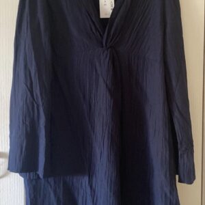 NON IRON MATERNITY DRESS / Top Long Sleeve S NAVY BLUE BNWT