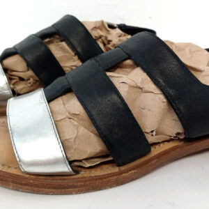 Miu Miu Sandals Womens Size UK Size 7 Designer Footwear Black And Silver