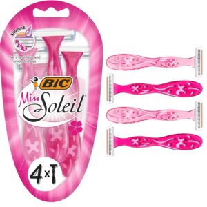 BIC Miss Soleil Disposable Women’s Razors, Pack of 4, Smooth Shave for Skin