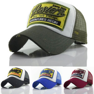 Distressed WESTERN Trucker Mesh Baseball Hat Hip Hop Breathable Snapback Cap