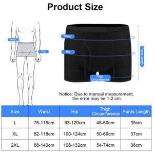 AOOWU Washable Leak Proof Cotton Boxer Brief for Men (Large XL Black)