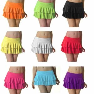 Ladies Girls Neon Stretchy Sexy Hot Rara Women Mini Short Skirt Dance Gym