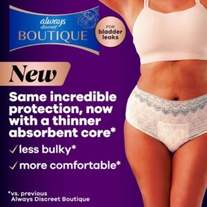 Always Discreet Boutique Black, Reimagined Adult Diapers for Women, Maximum A…