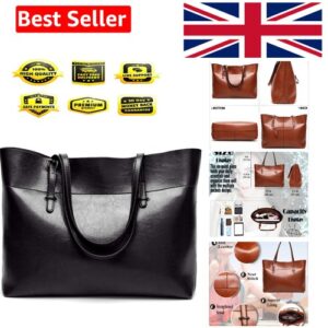 Women’s Soft Leather Handbag – Large Capacity Vintage Tote with Top Handles