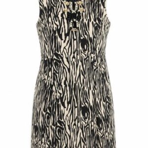 et vous Womens Sheath Dress Size 16 Multicoloured Animal Print Knee Length Lined