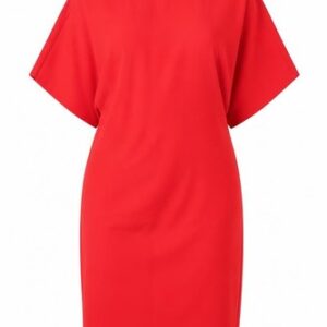 Gallery Womens Sheath Dress Size 18 Red Knee Length V-Neck Short Sleeve Business